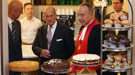 Prince Phillip open Cellarium Cafe in Westminster Abbey