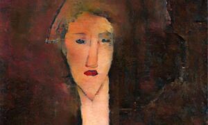 A re-creation of Modigliani’s ‘hidden’ portrait of Beatrice Hastings, created by Oxia Palus using AI techniques