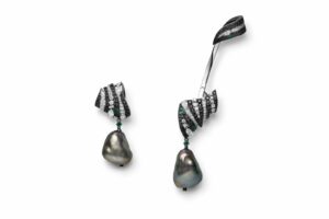 Mikimoto Africa Zebra Earrings