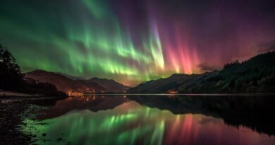 Магнитная буря и северное сияние в Шотландии