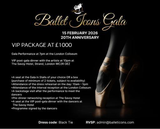 BALLET ICONS GALA 2026 – VIP PACKAGES